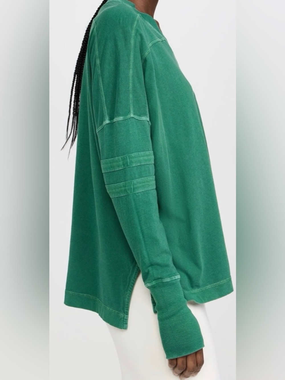 NWOT! FREE PEOPLE MOVEMENT! 'ALL STAR Layer' Light weight V neck! Green XL! - Picture 8 of 9